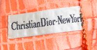 A Christian Dior Tangerine Silk Embossed Cocktail Dress, No Size.