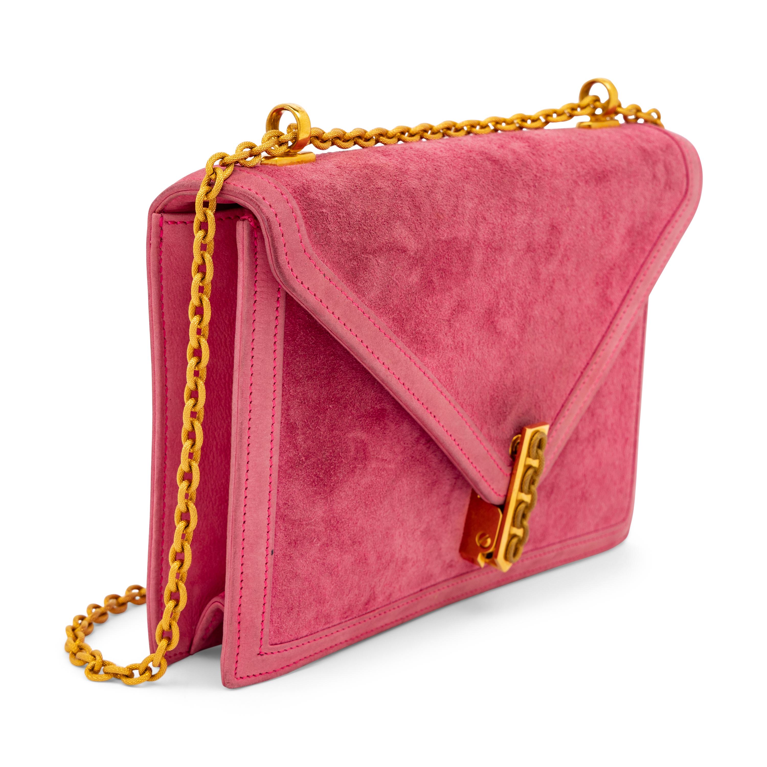 Hermès, Alcazar Bag in Pink Doblis Suede, 1986