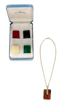 A Trifari Goldtone Interchangeable Pendant Necklace,