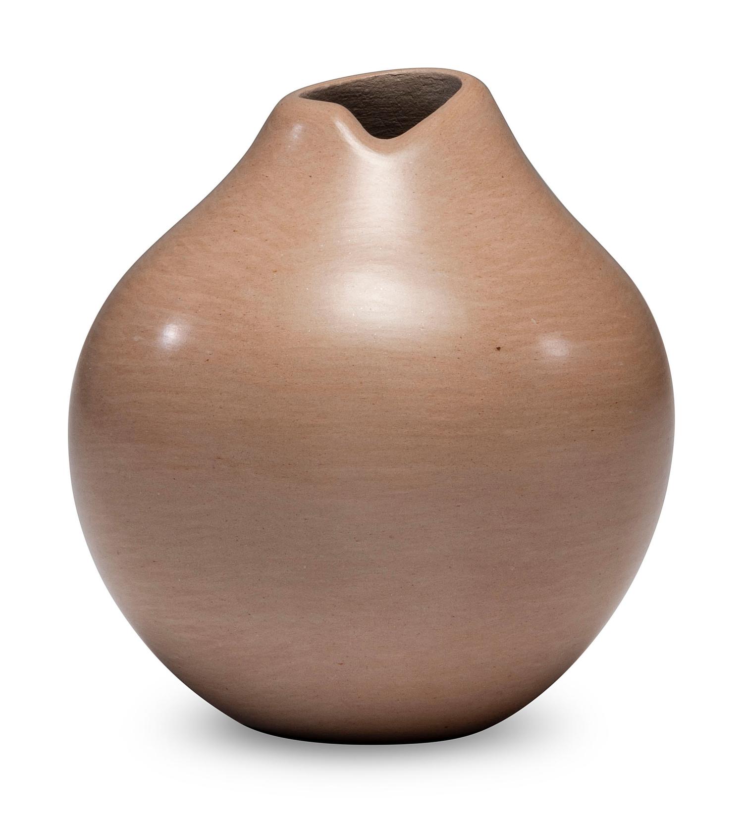 Buff Pottery Jar, with Corn
