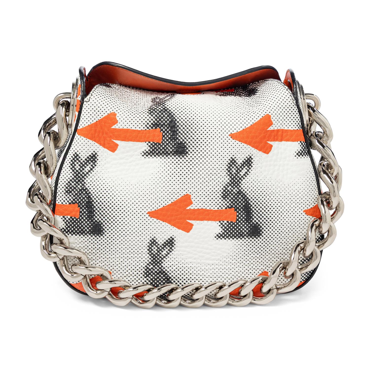 PRADA, BUNNY-ARROW PRINT LEATHER HANDBAG