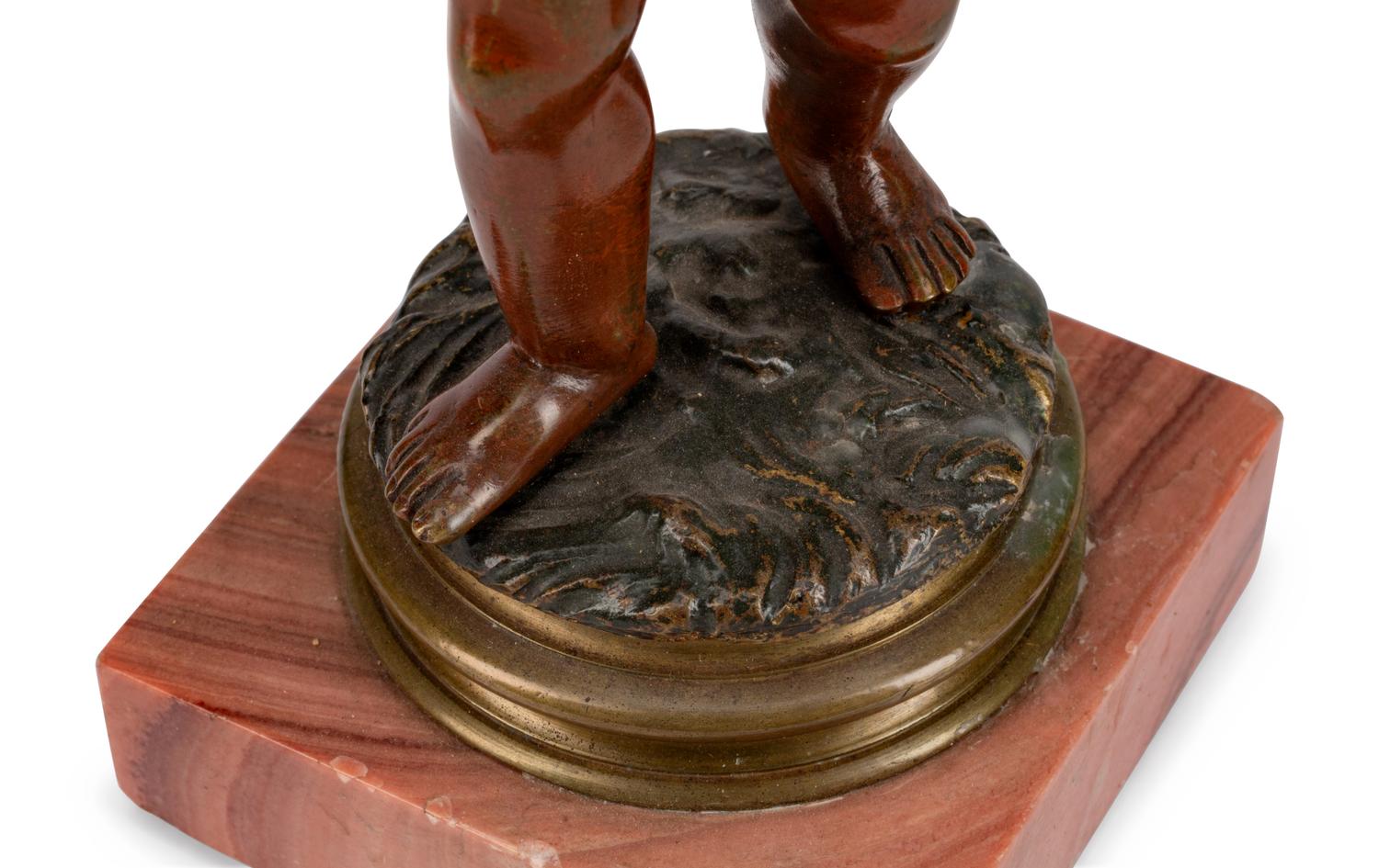 A Pair of French Patinated Bronze Figures of Infant Water Carriers — CIRCA 1900
