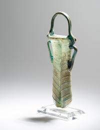 A Roman Green Glass Double Unguentarium