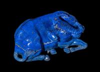 A Chinese Lapis Lazuli Figure of a Recumbent Ox