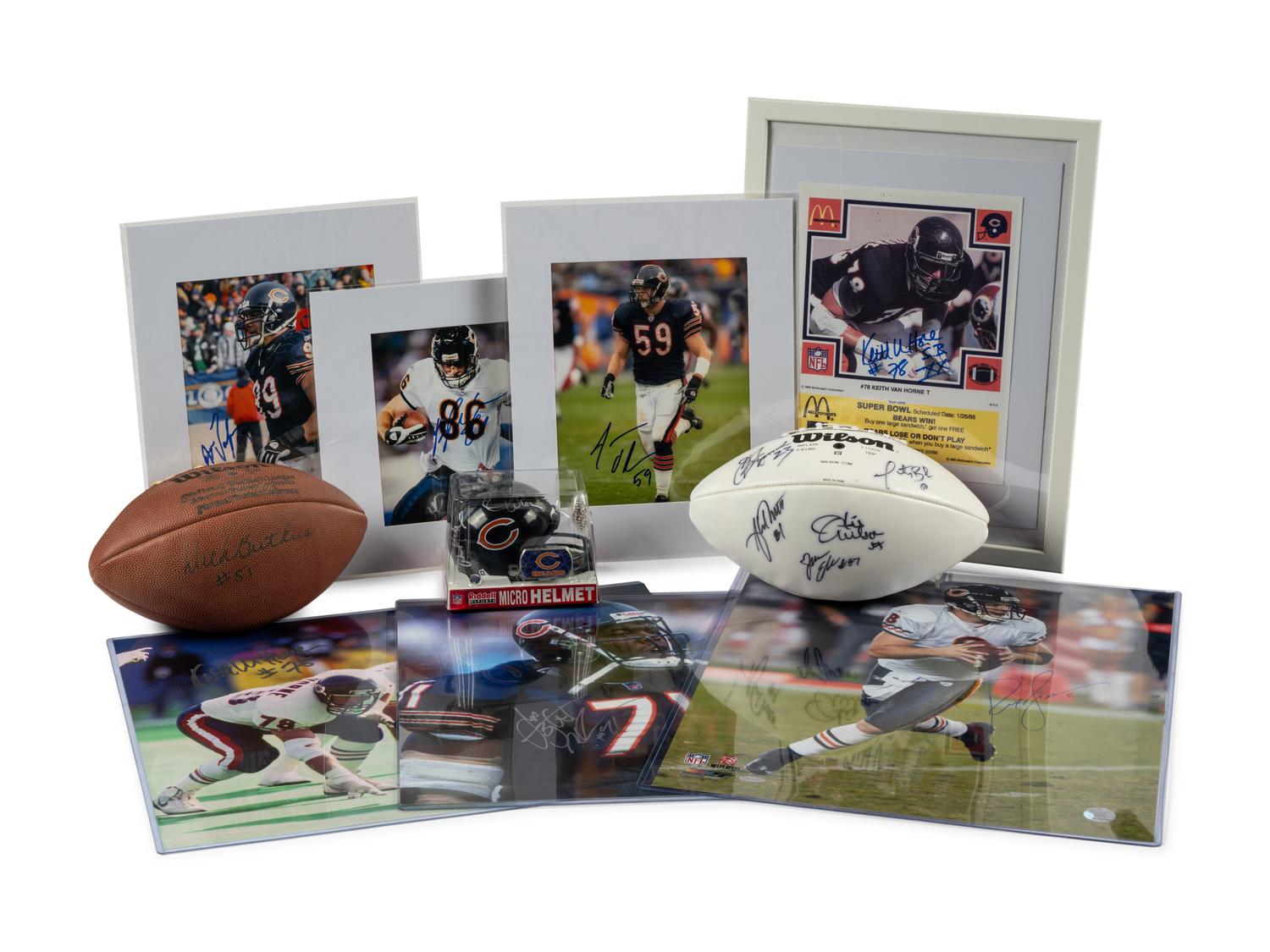 A Large Group of Chicago Bears Signed Autograph Memorabilia Featuring Dick Butkus, Dave Duerson and Wilber Marshall