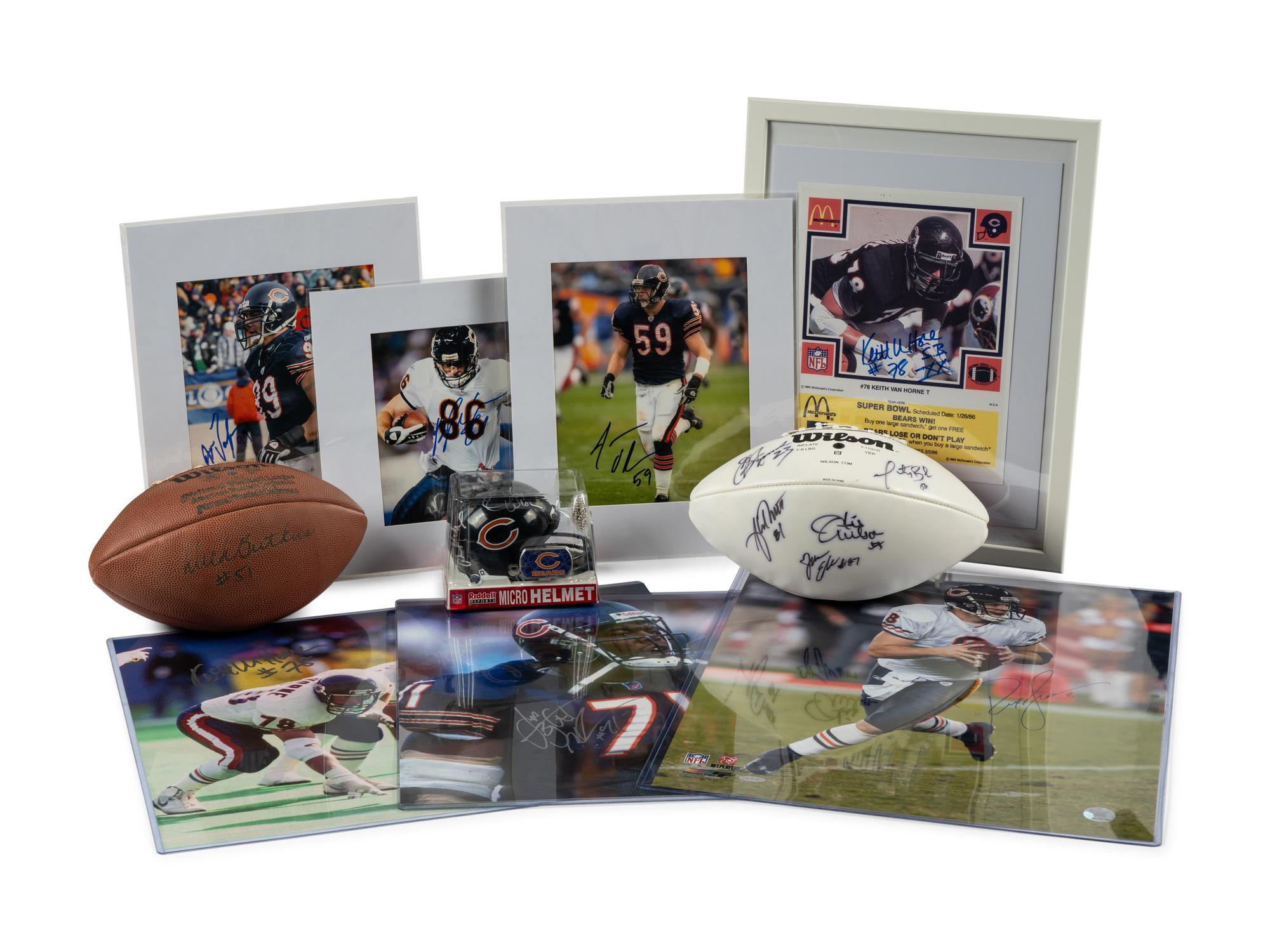 A Large Group of Chicago Bears Signed Autograph Memorabilia Featuring Dick Butkus, Dave Duerson and Wilber Marshall