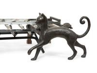 A Pair of Iron Cat Andirons after Armand Albert Rateau, by Atelier Moderne