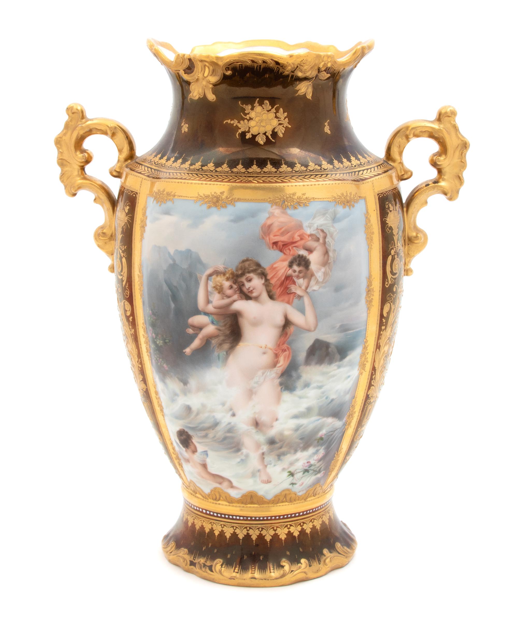 A Royal Vienna Porcelain Two-Handle Vase — 19TH CENTURY