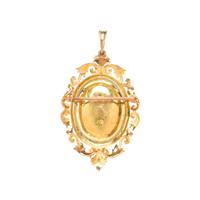 YELLOW GOLD, EMERALD AND DIAMOND PENDANT/BROOCH