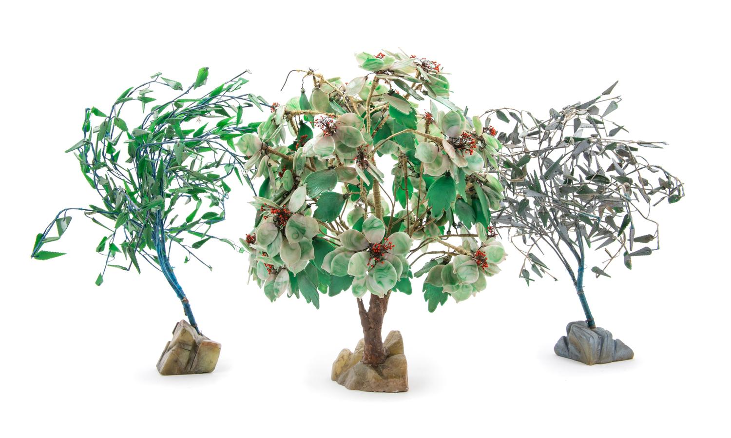 Three Chinese Hardstone Plants
