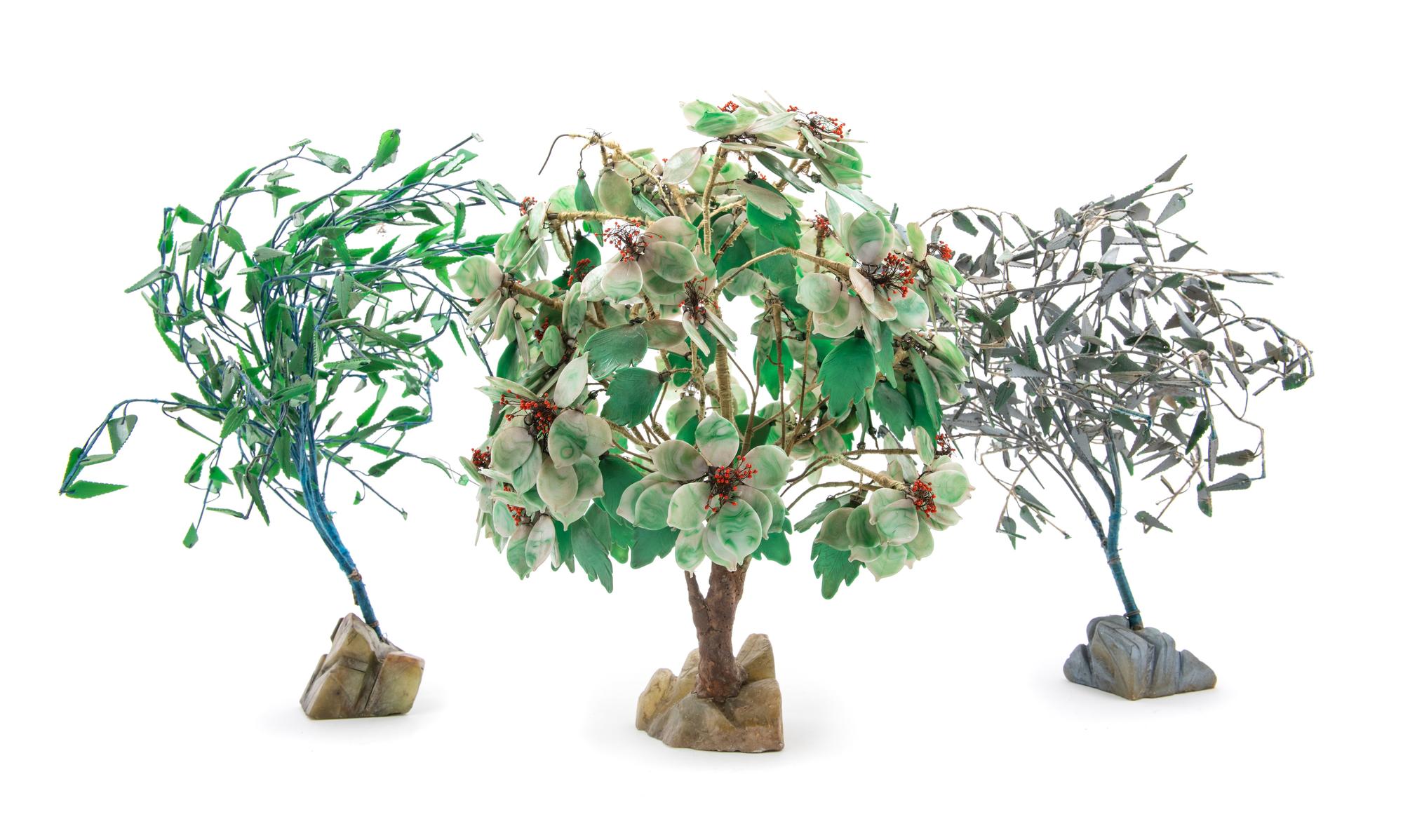 Three Chinese Hardstone Plants