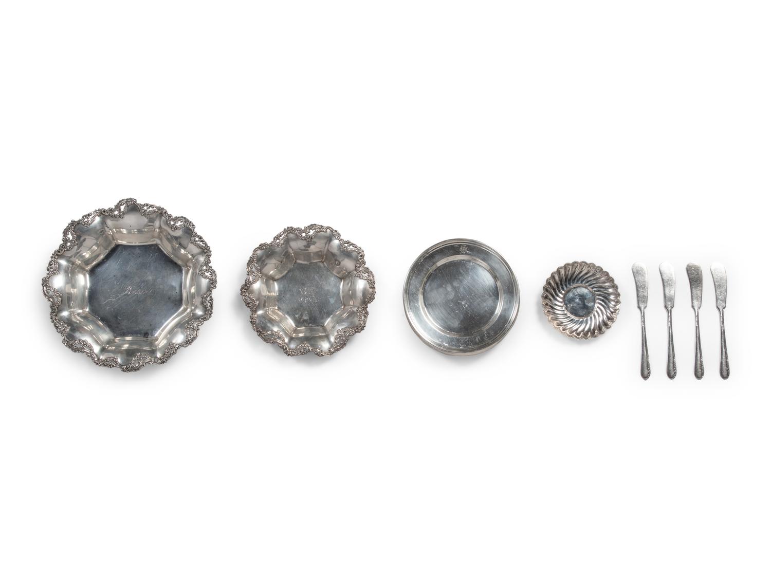 A Group of Silver Serving Articles