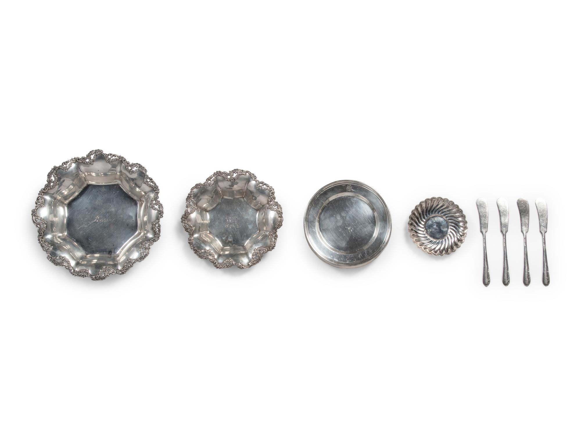 A Group of Silver Serving Articles
