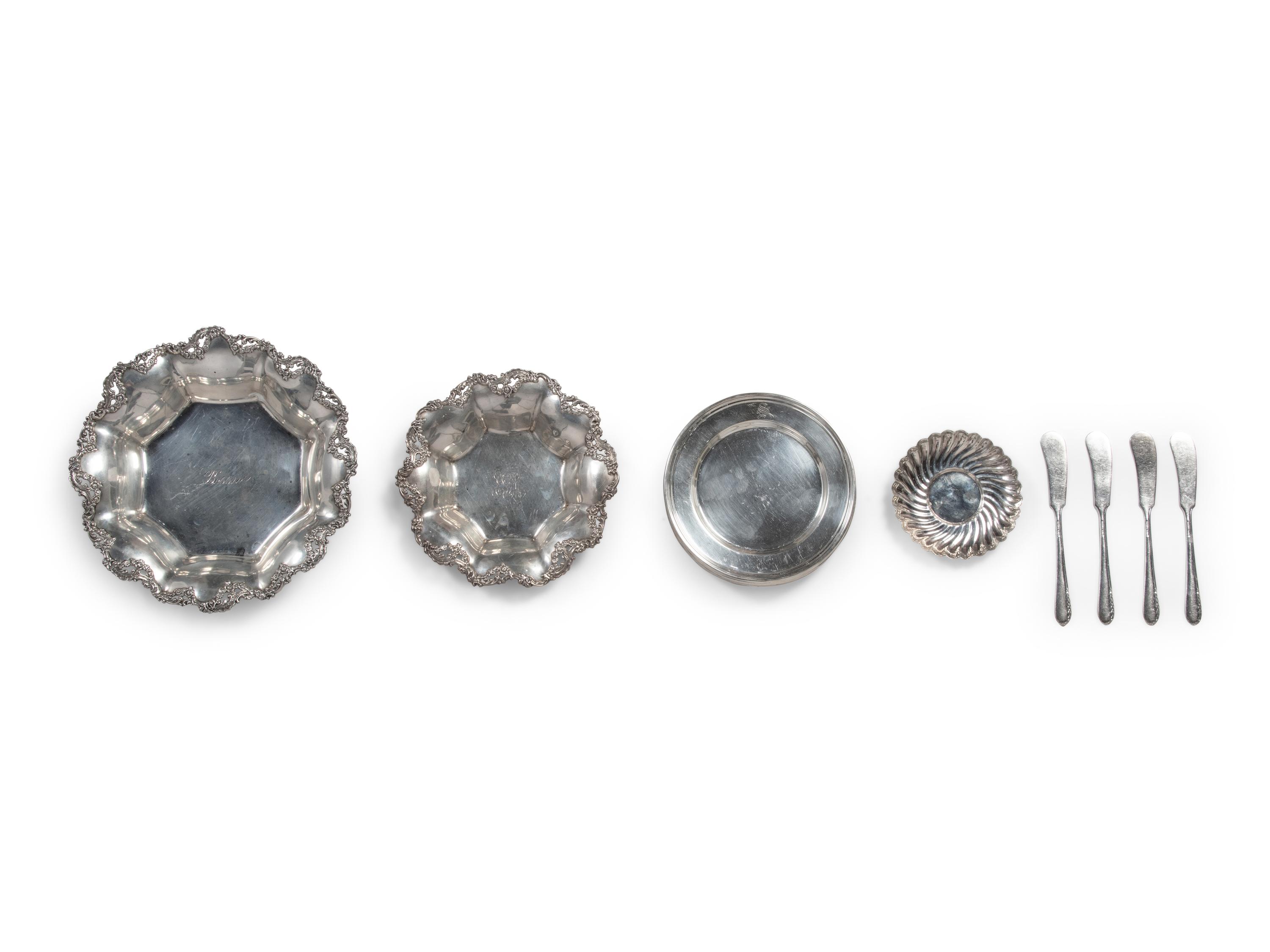 A Group of Silver Serving Articles