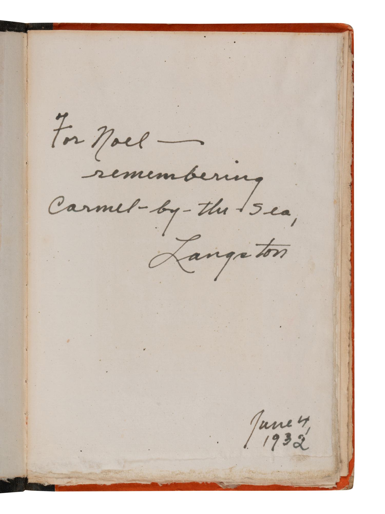 HUGHES, Langston (1901-1967). Dear Lovely Death . Amenia, NY: Troutbeck Press, 1931.