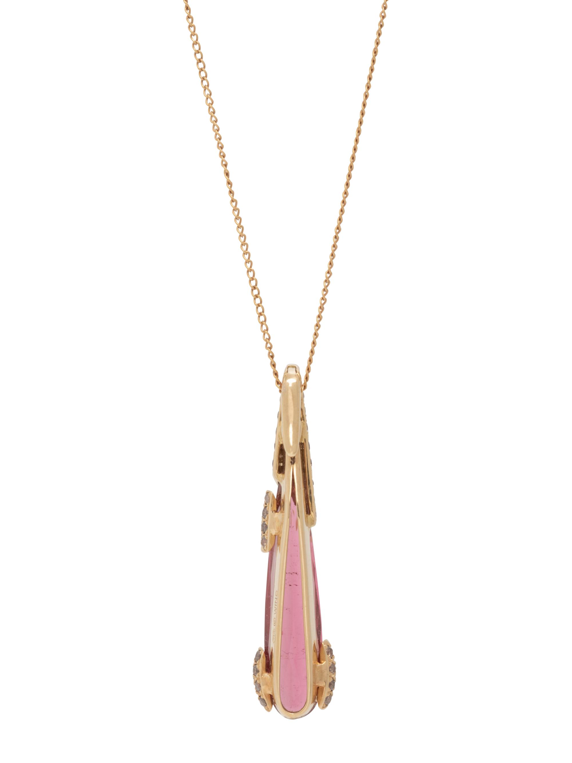 WANDER, CUPRIAN TOURMALINE AND COLORED DIAMOND 'STILETTO SERIES' PENDANT/NECKLACE