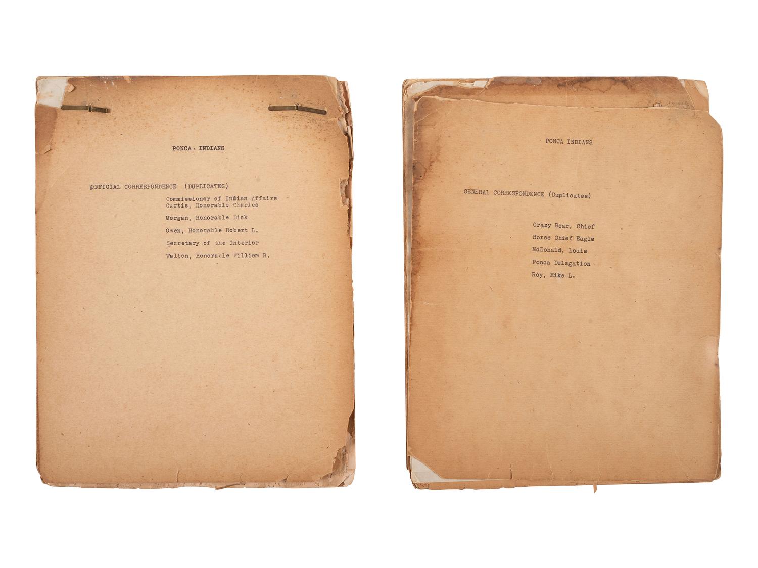 [NATIVE AMERICAN]. Correspondence involving affairs at White Earth Agency, ca early 20th century.