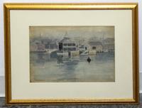 Charles Biesel, (American, 1865-1945), Dock Scene