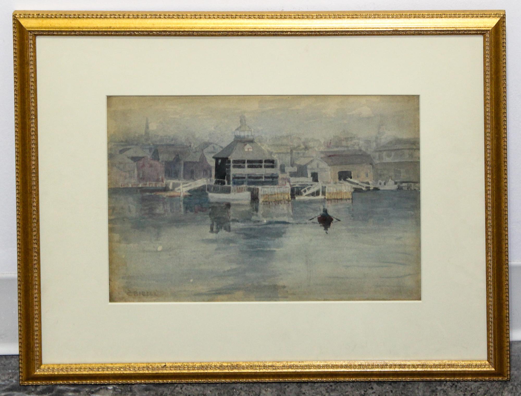 Charles Biesel, (American, 1865-1945), Dock Scene