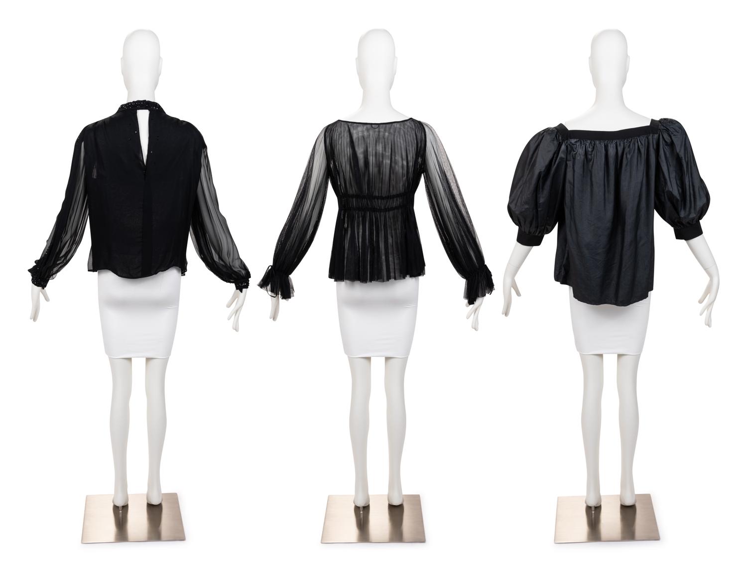 Three Designer Blouses: One Yves Saint Laurent, One Gianfranco Ferré, One Galanos, 1970-2000s
