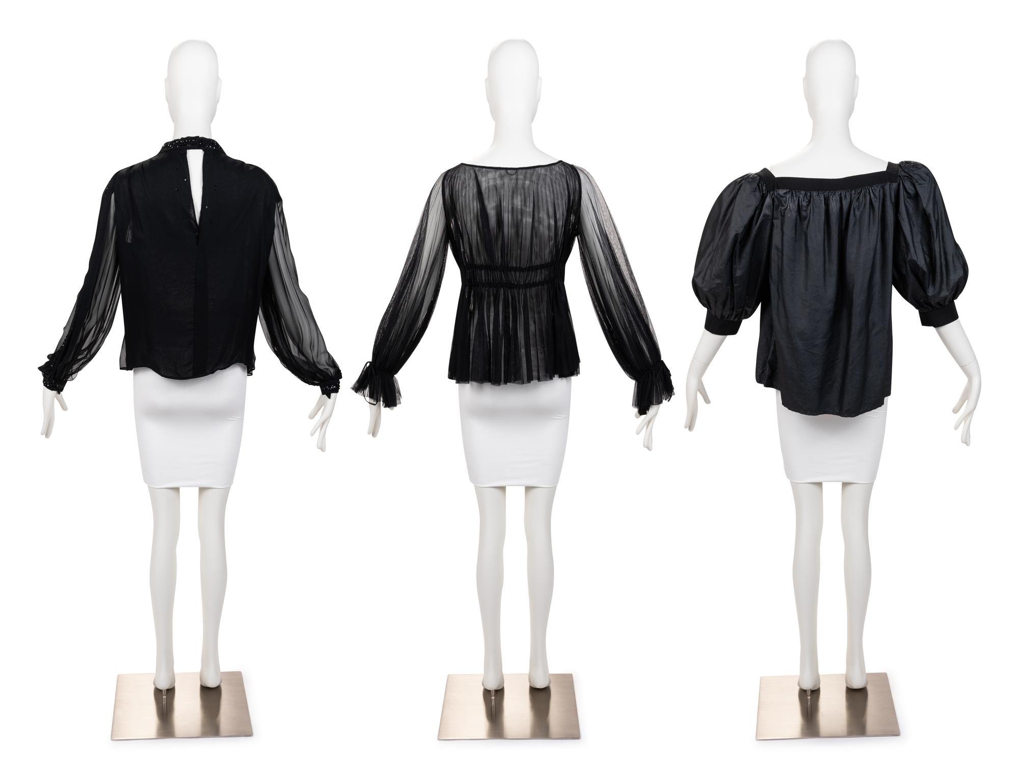 Three Designer Blouses: One Yves Saint Laurent, One Gianfranco Ferré, One Galanos, 1970-2000s
