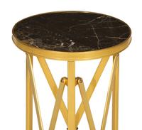 A French Campaign Style Gilt Bronze Marble-Top Side Table