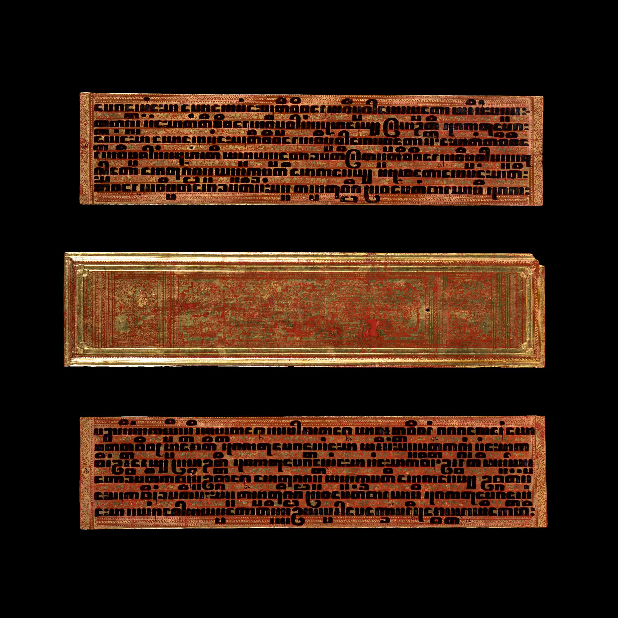 Two Thai Sanskirt Leaves and a Cover