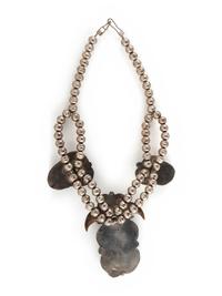 Navajo Silver, Turquiose, and Claw Necklace