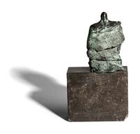 Sculpture, seated man