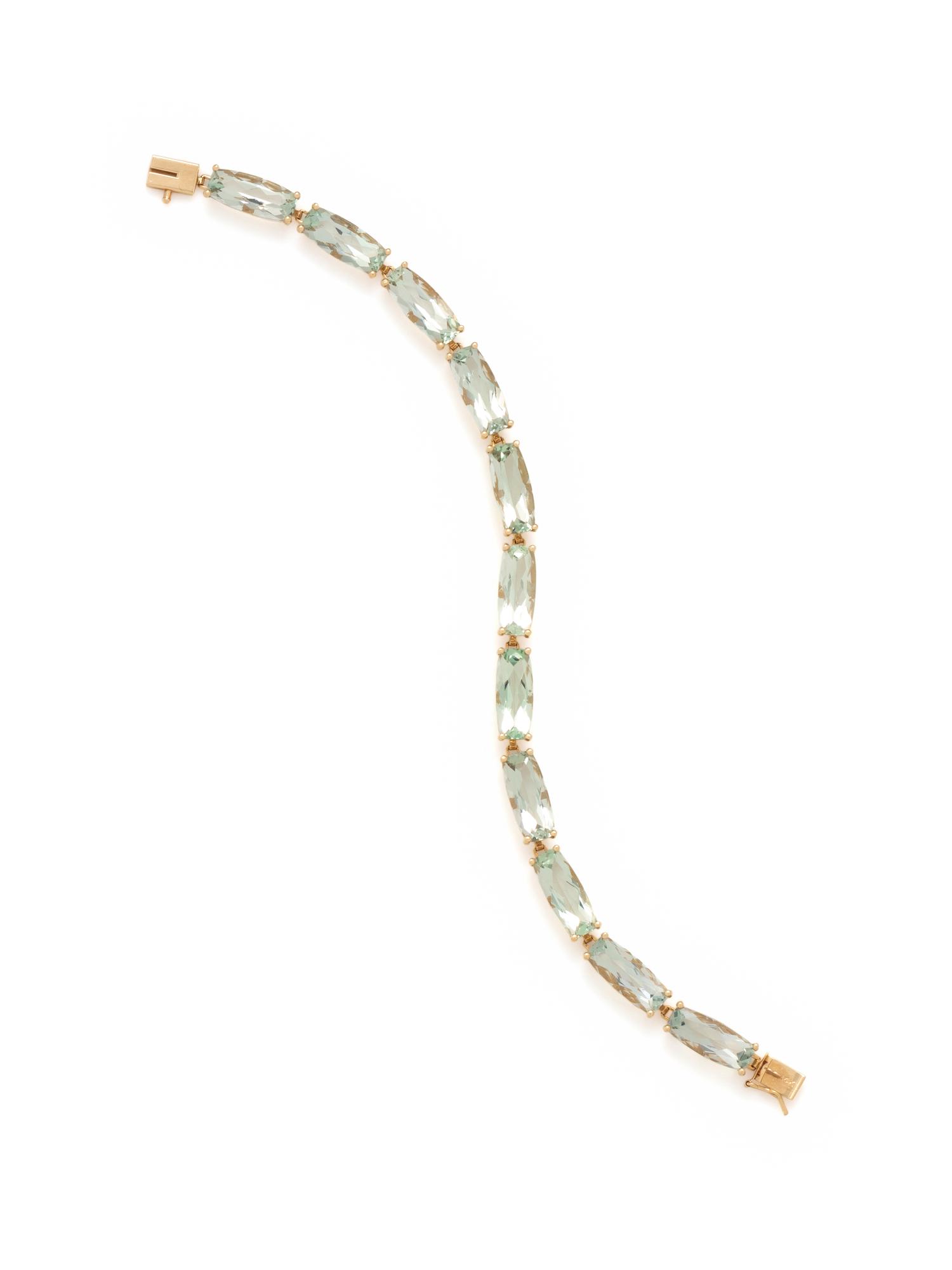YELLOW GOLD AND QUARTZ BRACELET