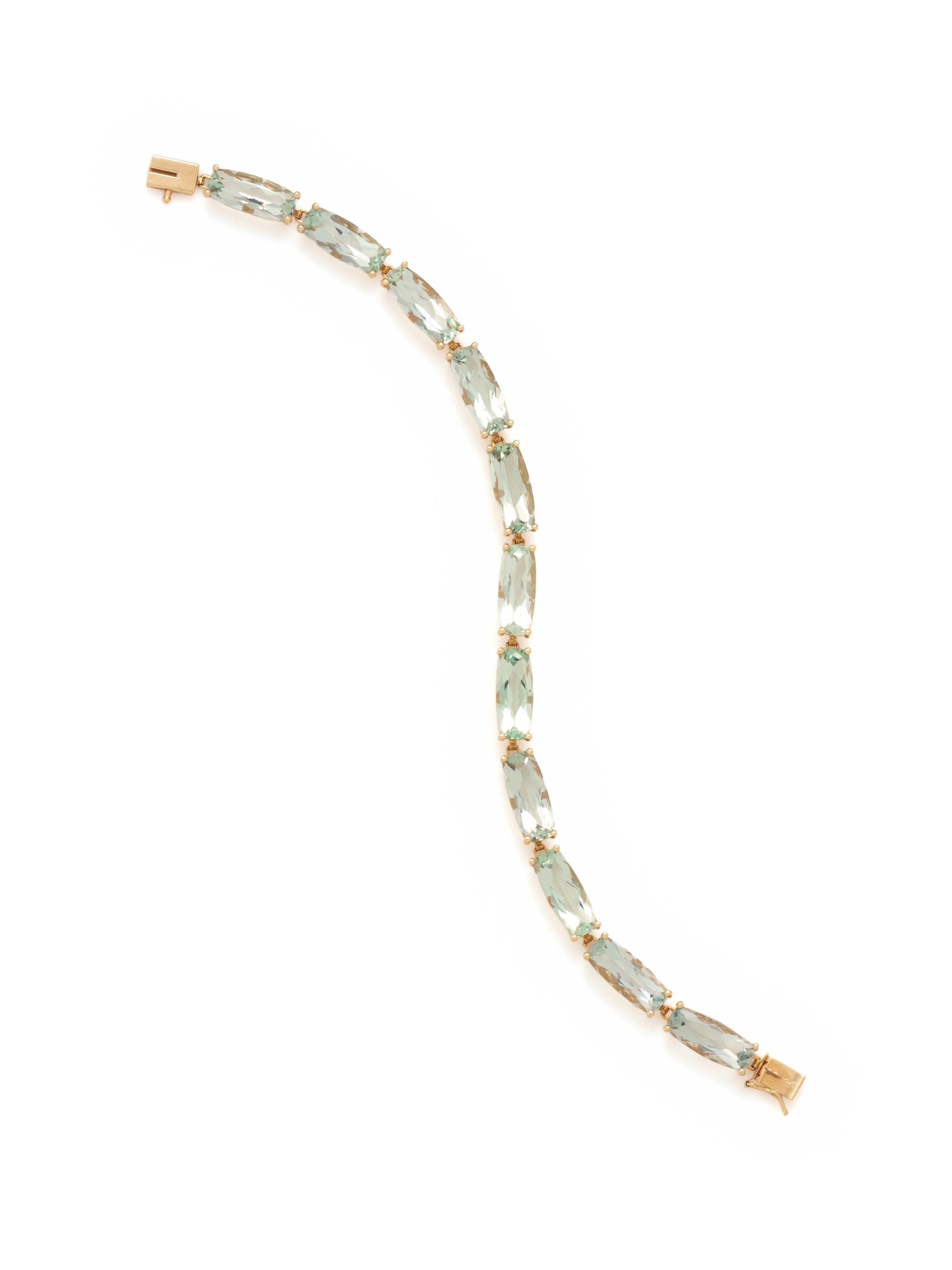 YELLOW GOLD AND QUARTZ BRACELET