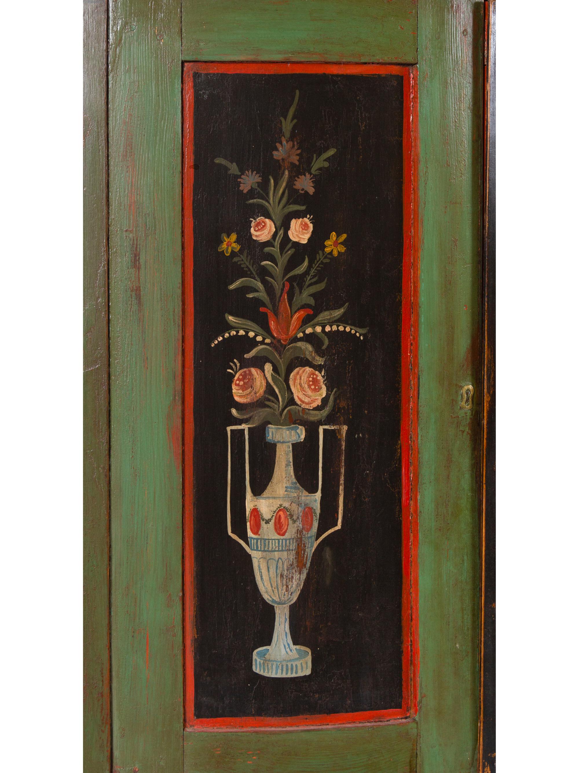 A Scandinavian Painted Pine Corner Cabinet