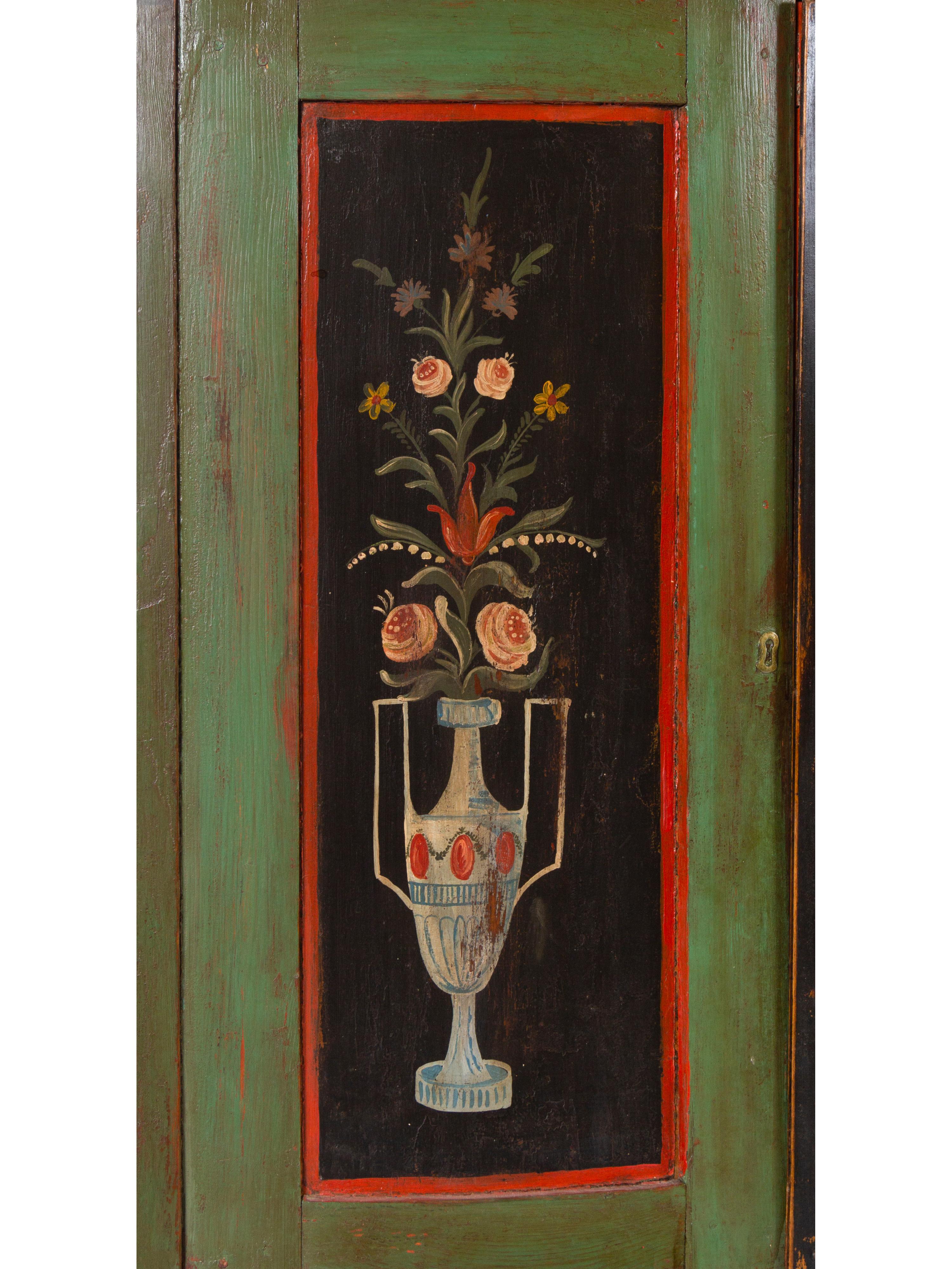 A Scandinavian Painted Pine Corner Cabinet