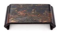 A Black Lacquer Stand Length 7 inches.