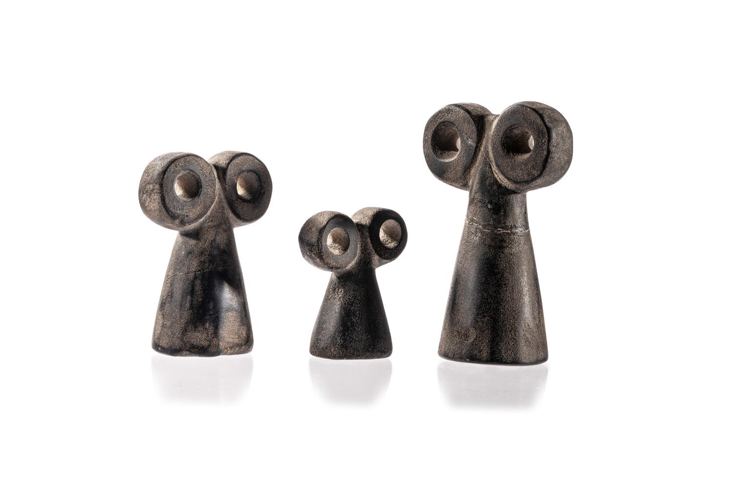 Three Syrian Stone Spectacle Idols