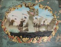 A Federal Giltwood and Eglomise 'Perry's Victory on Lake Erie' Mirror
