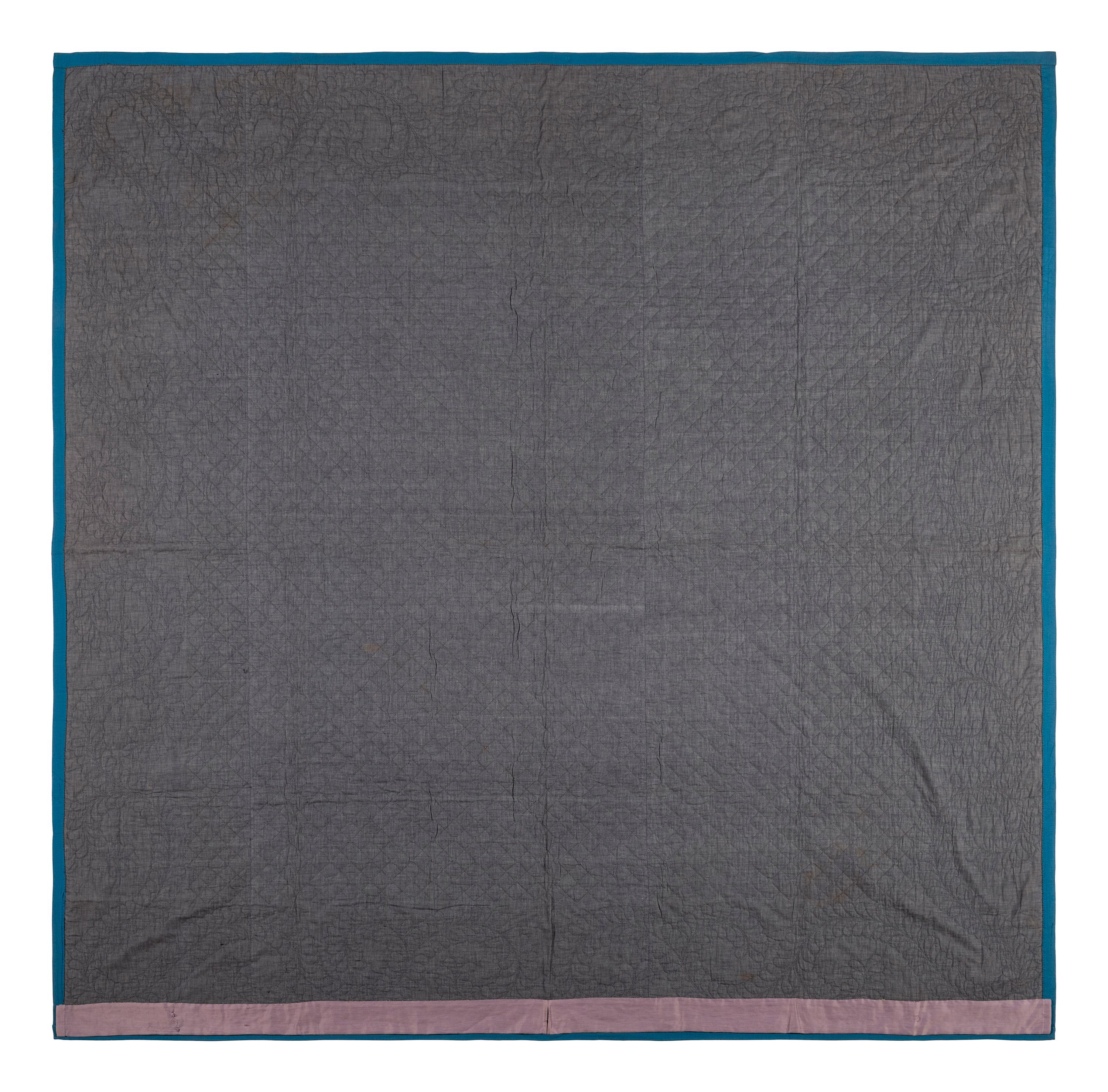 An Amish Sunshine and Shadow Pieced Cotton Quilt