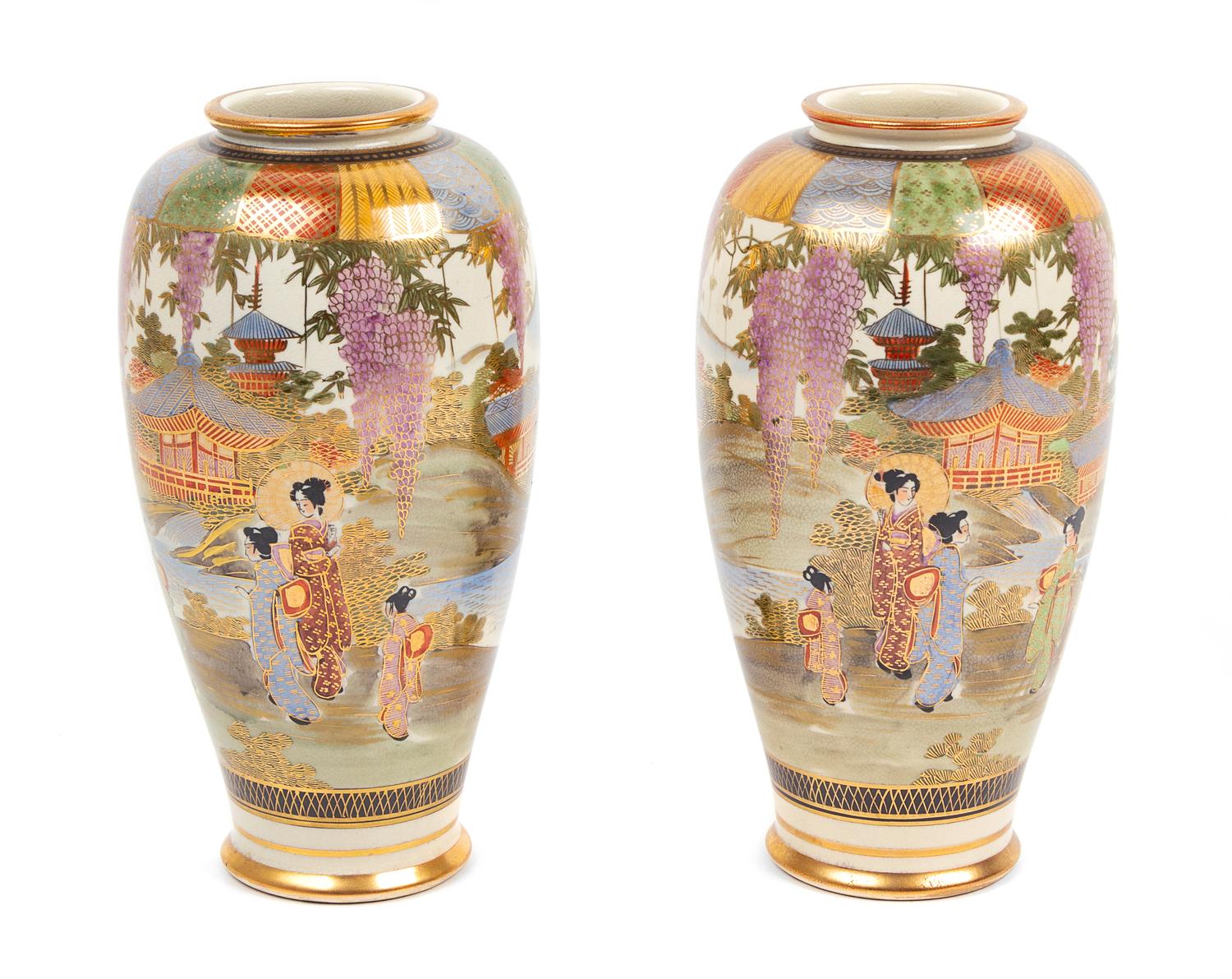 A Pair of Japanese Satsuma Vases