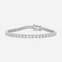 A Diamond and 18K White Gold Line Bracelet