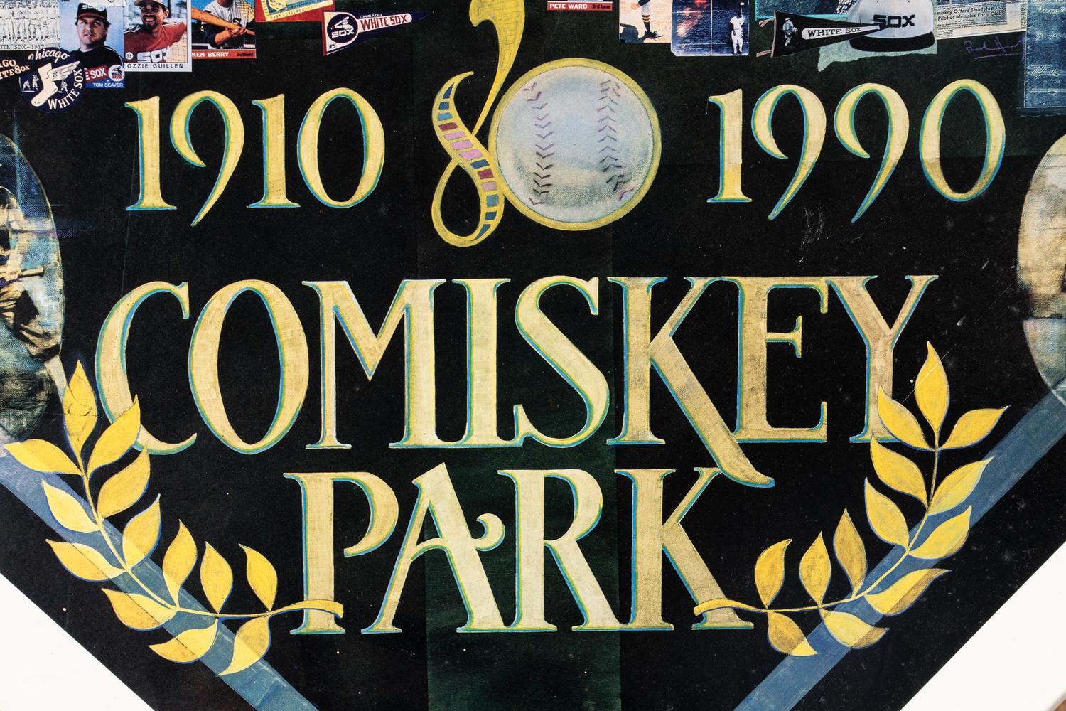 A Group of Framed Chicago White Sox Displays From Original Comiskey Park,