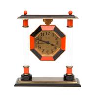 A French Enameled Table Clock Height 5 inches. — HOUR LAVIGNE, PARIS