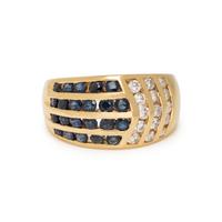 H STERN, DIAMOND AND SAPPHIRE RING