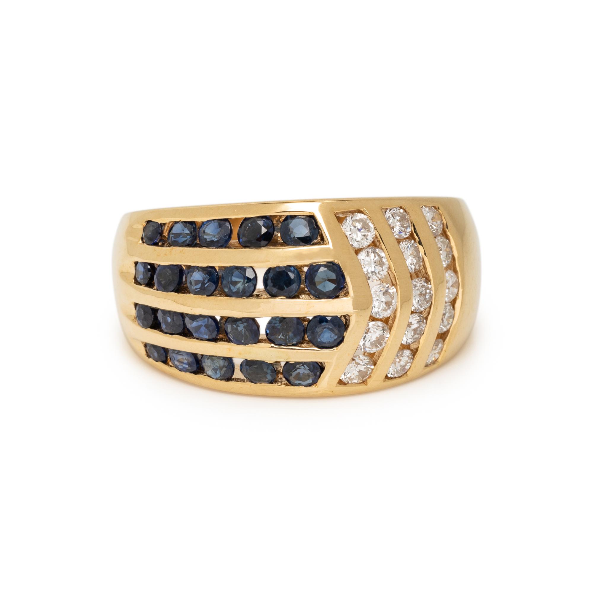 H STERN, DIAMOND AND SAPPHIRE RING