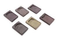 A Set of Chinese Six Ink Stones Each stone 3 inches