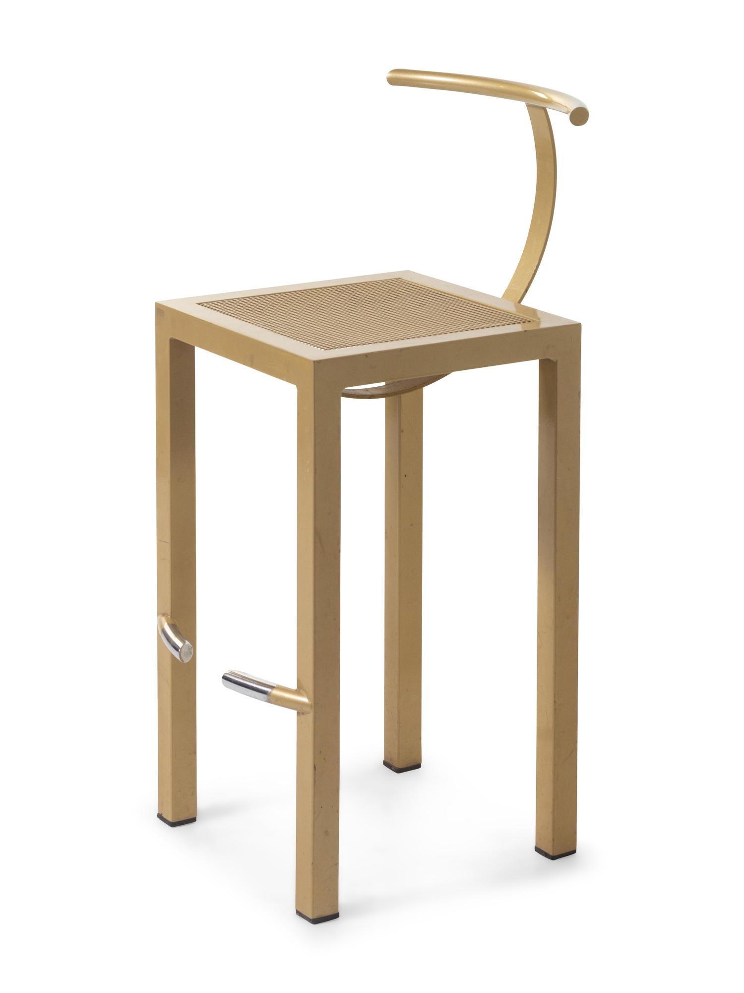 A Mid-Century Painted Metal Stool