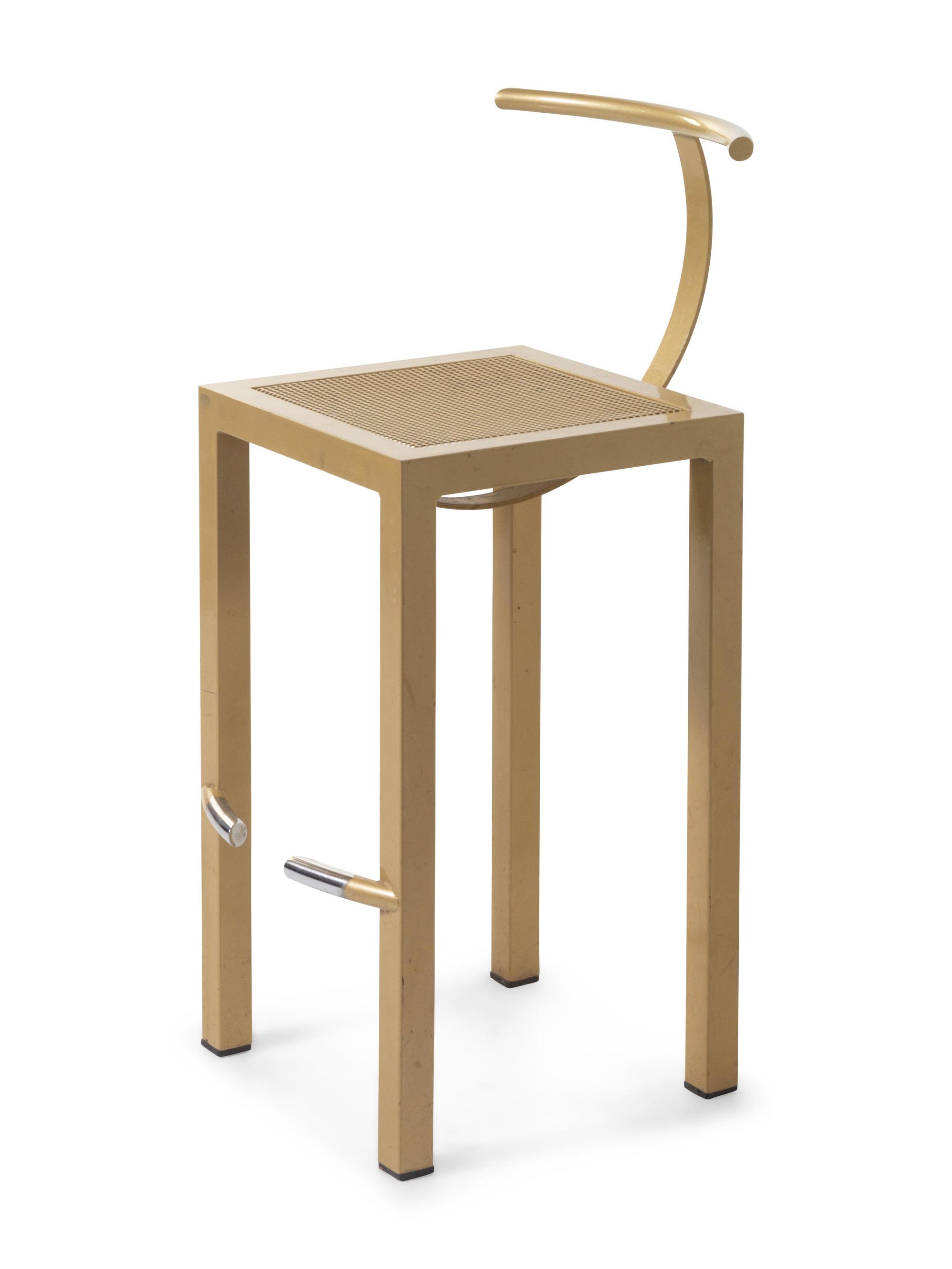 A Mid-Century Painted Metal Stool