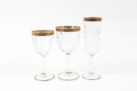 A Collection of Gilt and Etched Stemware Height of tallest 5 3/4 inches. — 20TH CENTURY