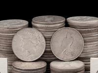 A Large Collection of Peace $1 Coins