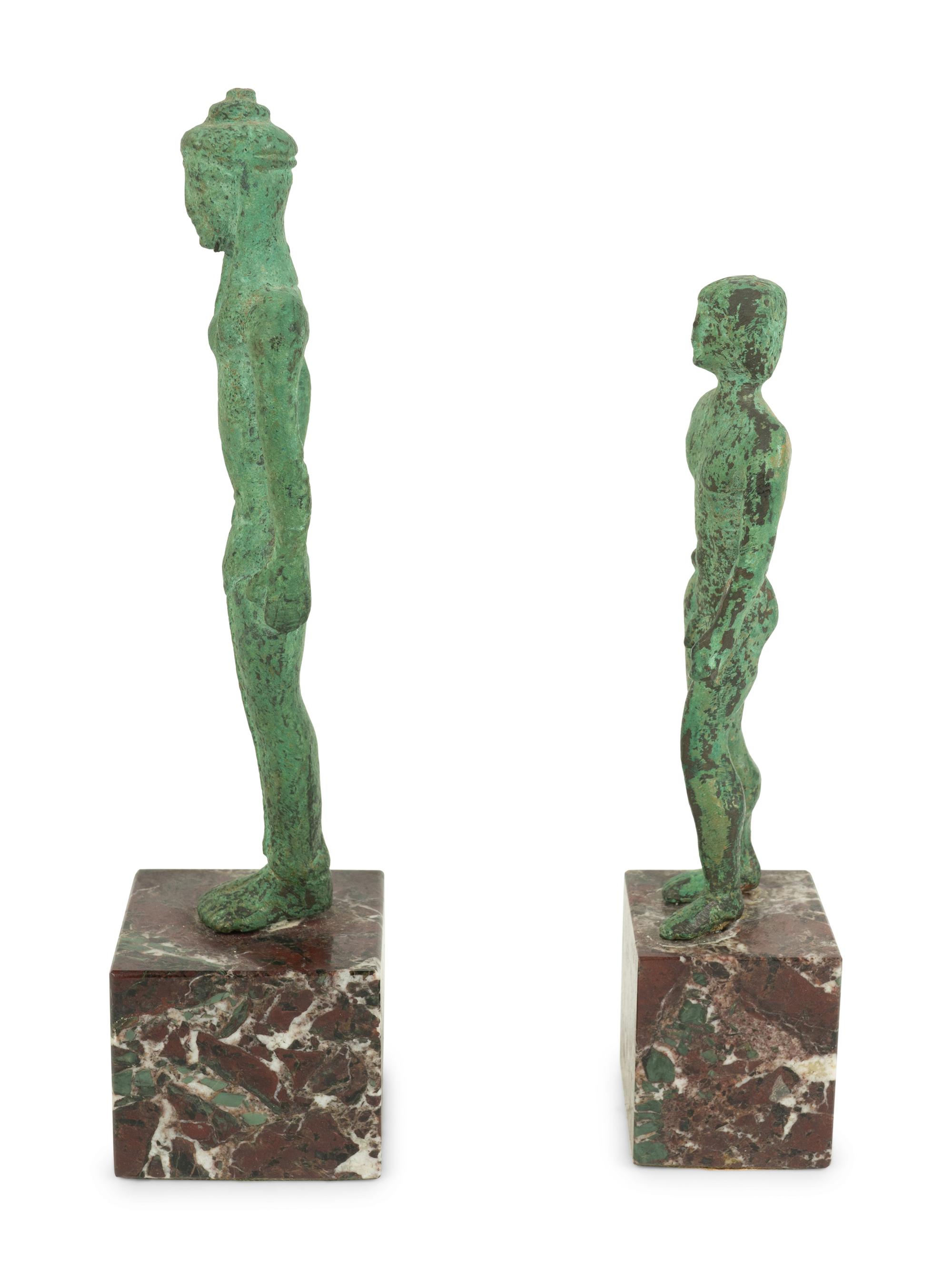 Two Etruscan Style Bronze Figures