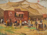 Redmond Stephens Wright, (American, b. 1903), A Pair of Circus Scenes
